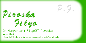 piroska filyo business card